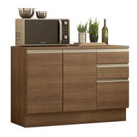 Mueble de Cocina 2 Puertas y 3 Cajones Glamy 120 cm con Encimera Marrón
