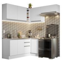 Mueble de Cocina Integral Esquinero Glamy 349 cm Blanco 07
