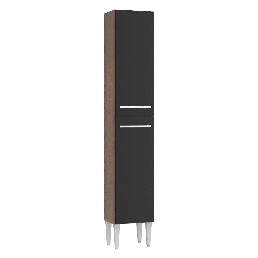 Mueble de Cocina Despensa 2 Puertas Emilly 32 cm Marrón/Negro Mueble de Cocina Despensa 2 Puertas Emilly 32 cm Marrón/Negro