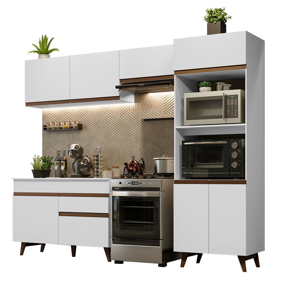 Mueble de Cocina Integral Reims 260 cm Blanco 09