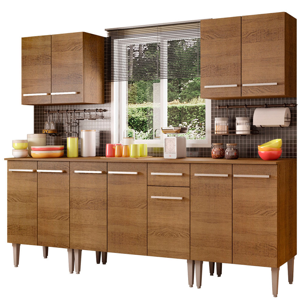 Mueble de Cocina Integral Emilly King 233 cm Marrón 01