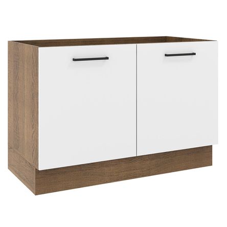 Mueble de Cocina 2 Puertas Agata 120 cm Marrón/Blanco Mueble de Cocina 2 Puertas Agata 120 cm Marrón/Blanco