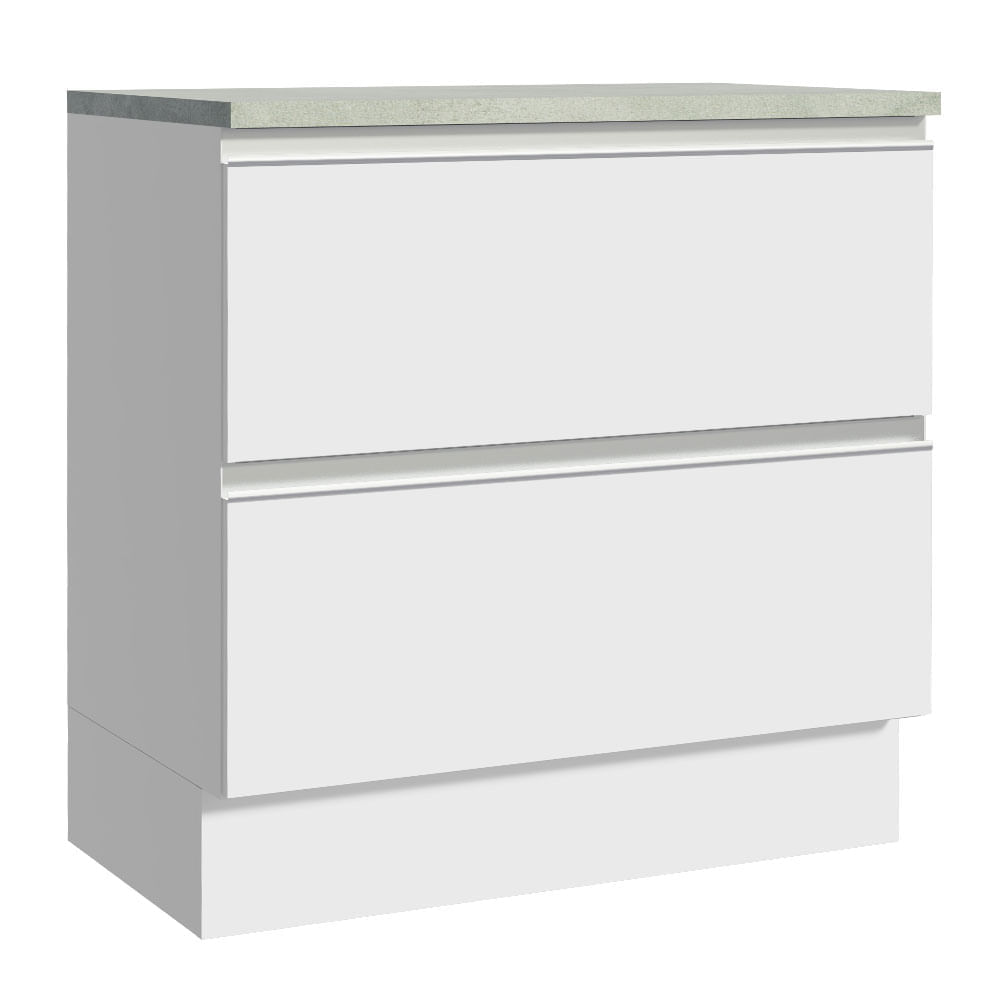 Mueble de Cocina 2 Cajones Glamy 80 cm Blanco Mueble de Cocina 2 Cajones Glamy 80 cm Blanco