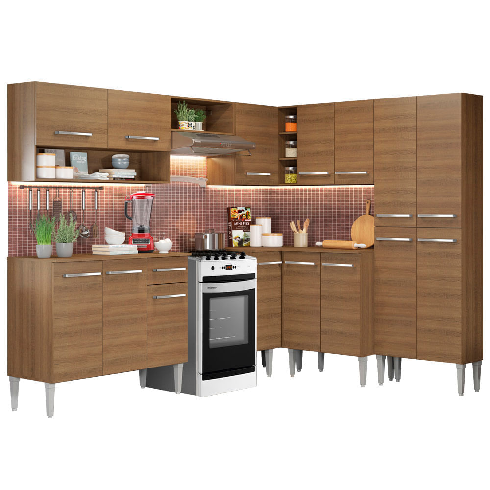 Mueble de Cocina Integral Emilly Ice 417 cm Marrón 01