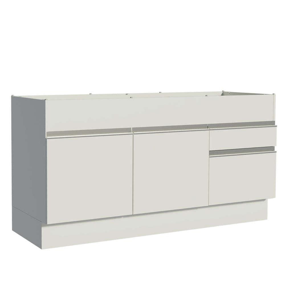 Mueble de Cocina 2 Puertas y 2 Cajones Glamy 150 cm Blanco Mueble de Cocina 2 Puertas y 2 Cajones Glamy 150 cm Blanco
