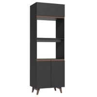 Mueble de Cocina Torre para Hornos 3 Puertas Reims 70 cm Negro
