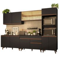 Mueble de Cocina Integral Reims 310 cm Negro/Marrón 01