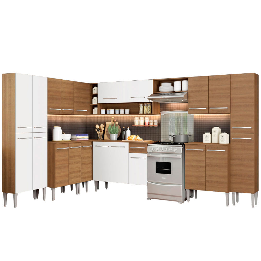 Mueble de Cocina Integral Emilly Big 513 cm Marrón/Blanco 02