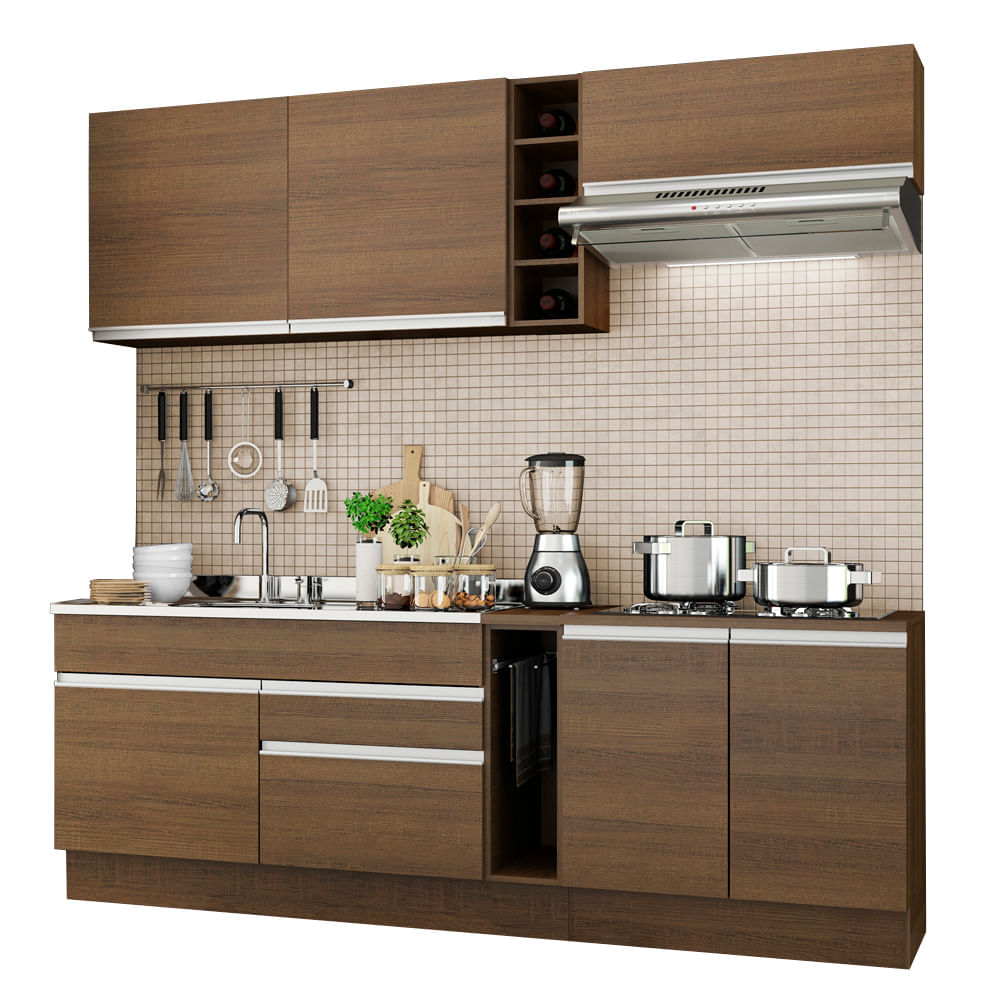 Mueble de Cocina Integral Parma 220 cm Marrón 03