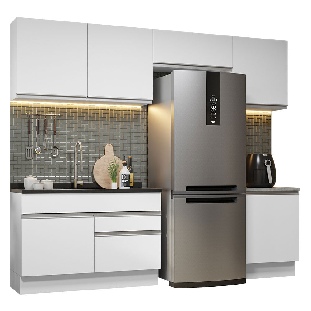 Mueble de Cocina Integral Glamy 260 cm Blanco 05 Mueble de Cocina Integral Glamy 260 cm Blanco 05