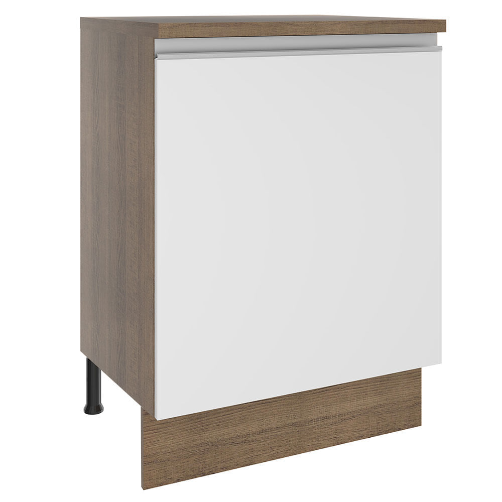 Mueble de Cocina 1 Puerta Glamy 60 cm Marrón/Blanco