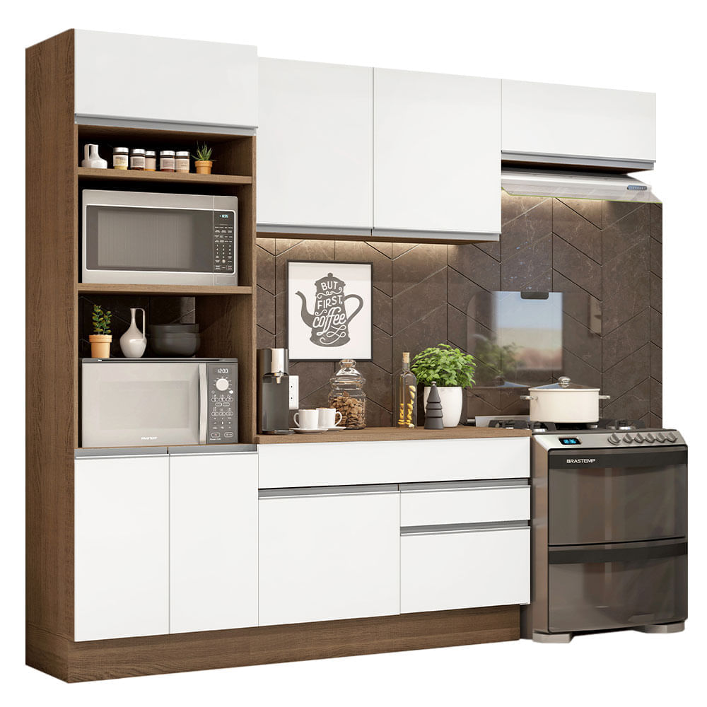 Mueble de Cocina Integral Glamy 270 cm Marrón/Blanco 14 Mueble de Cocina Integral Glamy 270 cm Marrón/Blanco 14