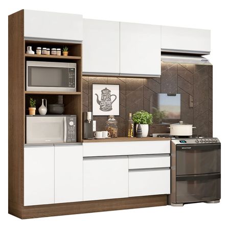 Mueble de Cocina Integral Glamy 270 cm Marrón/Blanco 14
