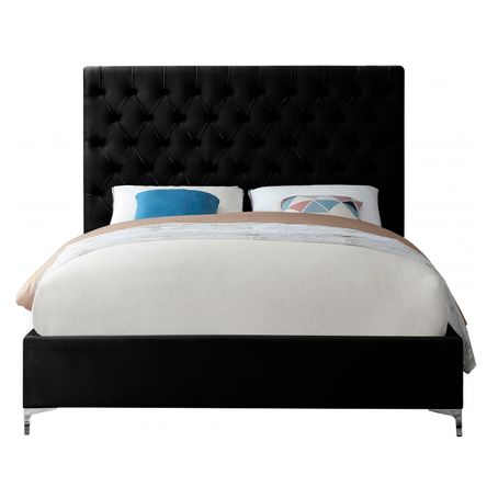 Cama Tapizada Capitoné LeMueble Abba Negro 2 Plazas Cama Tapizada Capitoné LeMueble Abba Negro 2 Plazas