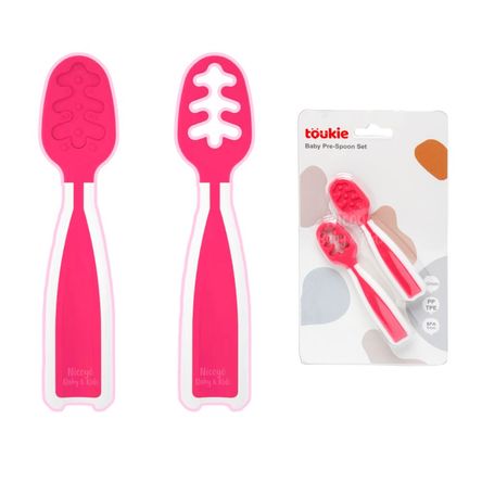 Set de 2 Pre Cucharas de Aprendizaje para Bebés Rosado Set de 2 Pre Cucharas de Aprendizaje para Bebés Rosado
