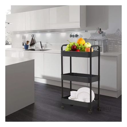 Estante Organizador de 3 Niveles en Color Negro Y+Stickers Estante Organizador de 3 Niveles en Color Negro Y+Stickers