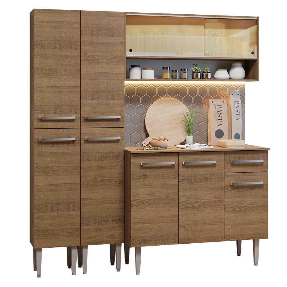 Mueble de Cocina Integral Emilly 169 cm Marrón 13
