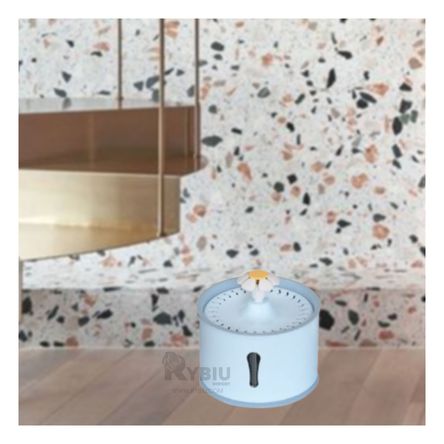 Fuente para Mascotas de Agua Circular Celeste Gris