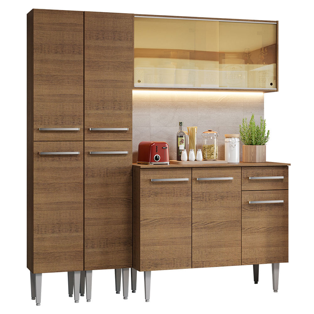 Mueble de Cocina Integral Emilly 169 cm Marrón 09