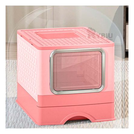 Arenero con Tapa y Bandeja Removible en Rosado Y+Stickers Arenero con Tapa y Bandeja Removible en Rosado Y+Stickers