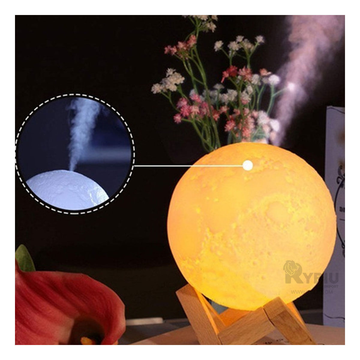 Difusor con Uso de Control Forma de Luna Y+Post-it adhesivos