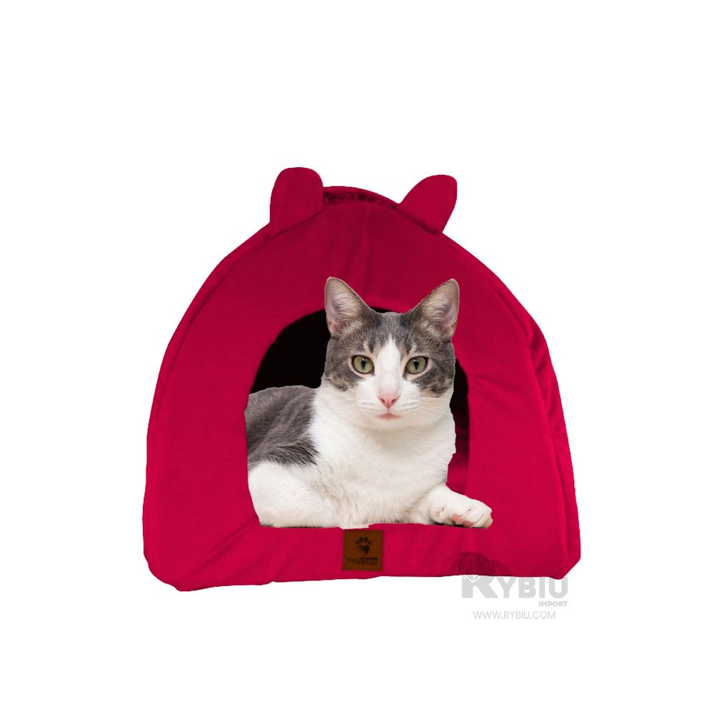 Cama Cerrada Forma de Iglu en Rojo Talla L Y+Stickers Cama Cerrada Forma de Iglu en Rojo Talla L Y+Stickers