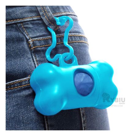 Bolsa de Desecho y Protector Tipo Hueso de Perro en Celeste Bolsa de Desecho y Protector Tipo Hueso de Perro en Celeste