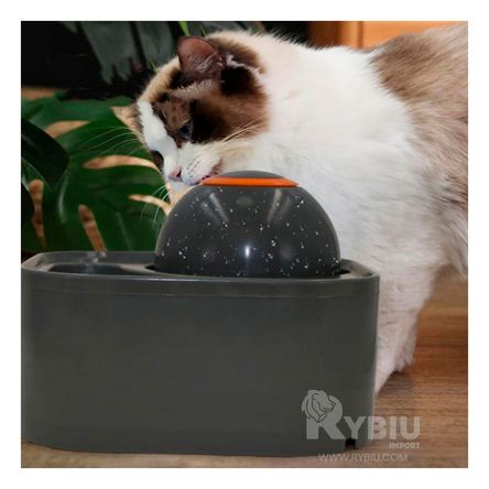 Fuente de Comida Doble Cuadrado con Esfera Pet en Plomo