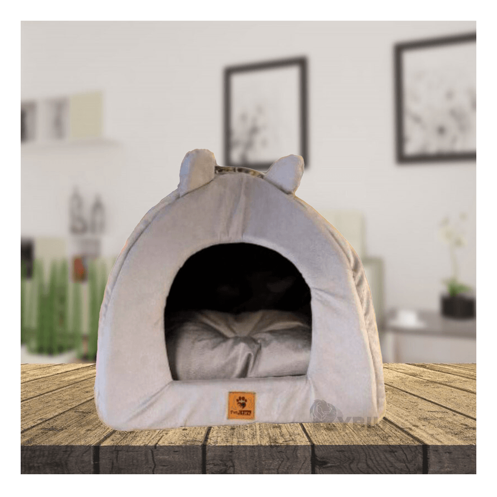 Cama Acolchonada en Forma Iglu Color Plomo Talla L Cama Acolchonada en Forma Iglu Color Plomo Talla L