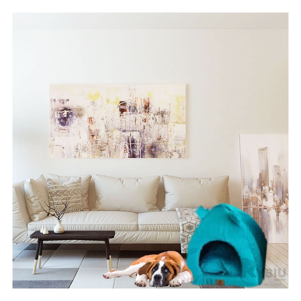 Cama Acolchonada en Forma Iglu Color Azul Rey Talla L Cama Acolchonada en Forma Iglu Color Azul Rey Talla L