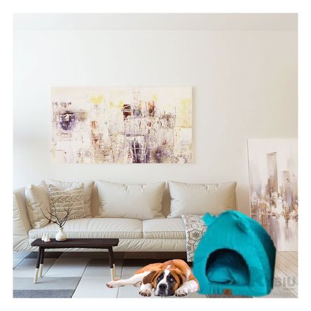 Cama Acolchonada en Forma Iglu Color Azul Rey Talla L Cama Acolchonada en Forma Iglu Color Azul Rey Talla L