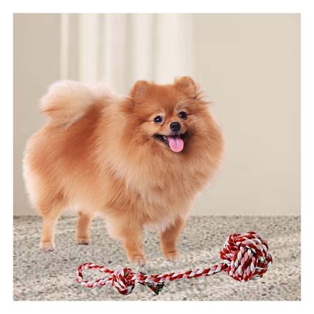 Juguete con Pelota y Soga con Agarradera Rosado con Rojo Juguete con Pelota y Soga con Agarradera Rosado con Rojo