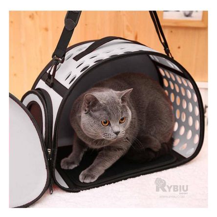 Transportador Bonito y Comodo de Gato Tono Plomo Y+Stickers Transportador Bonito y Comodo de Gato Tono Plomo Y+Stickers