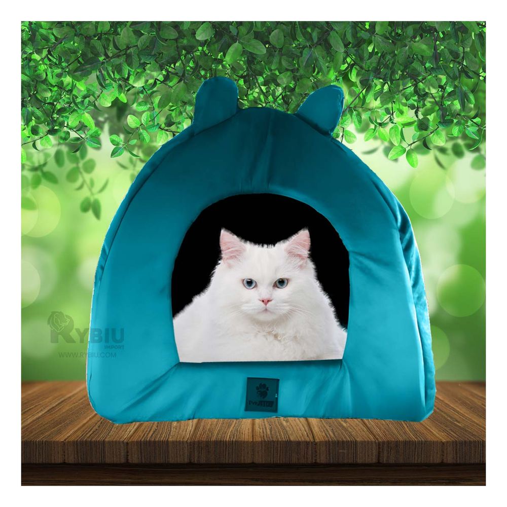 Cama Cerrada Forma de Iglu en Verde Agua Talla L Y+Stickers Cama Cerrada Forma de Iglu en Verde Agua Talla L Y+Stickers