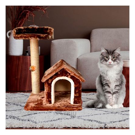 Gym de Felinos con Dos Niveles Marron Y+Papel de Regalo Gym de Felinos con Dos Niveles Marron Y+Papel de Regalo