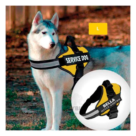 Arnes Pechera Service Dog Talla L Confiable de Tono Amarillo Arnes Pechera Service Dog Talla L Confiable de Tono Amarillo