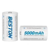 2 Baterias de Litio Recargable Tipo D Pilas 1.2V 5000mAh BESTON Ni-MH