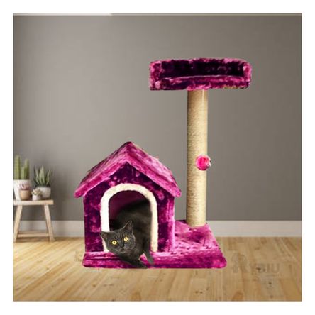 Casa Versatil para Gatitos Color Rosado Y+Regalo Stickers