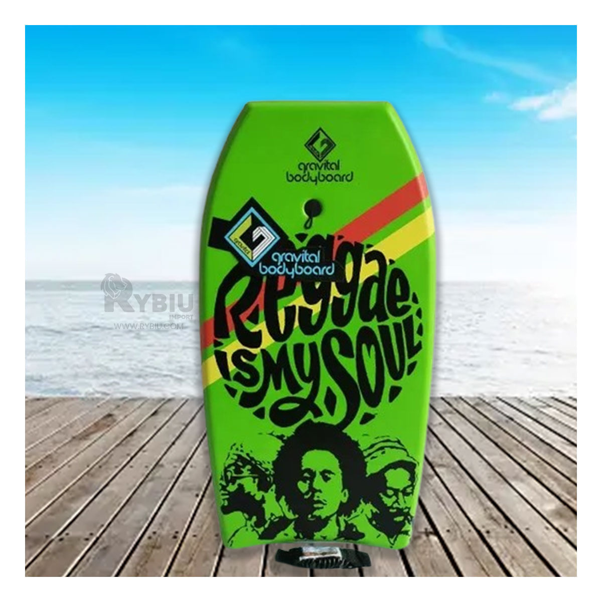 Body Board Moderno de 37"" de uso Acuatico Color Verde Limon