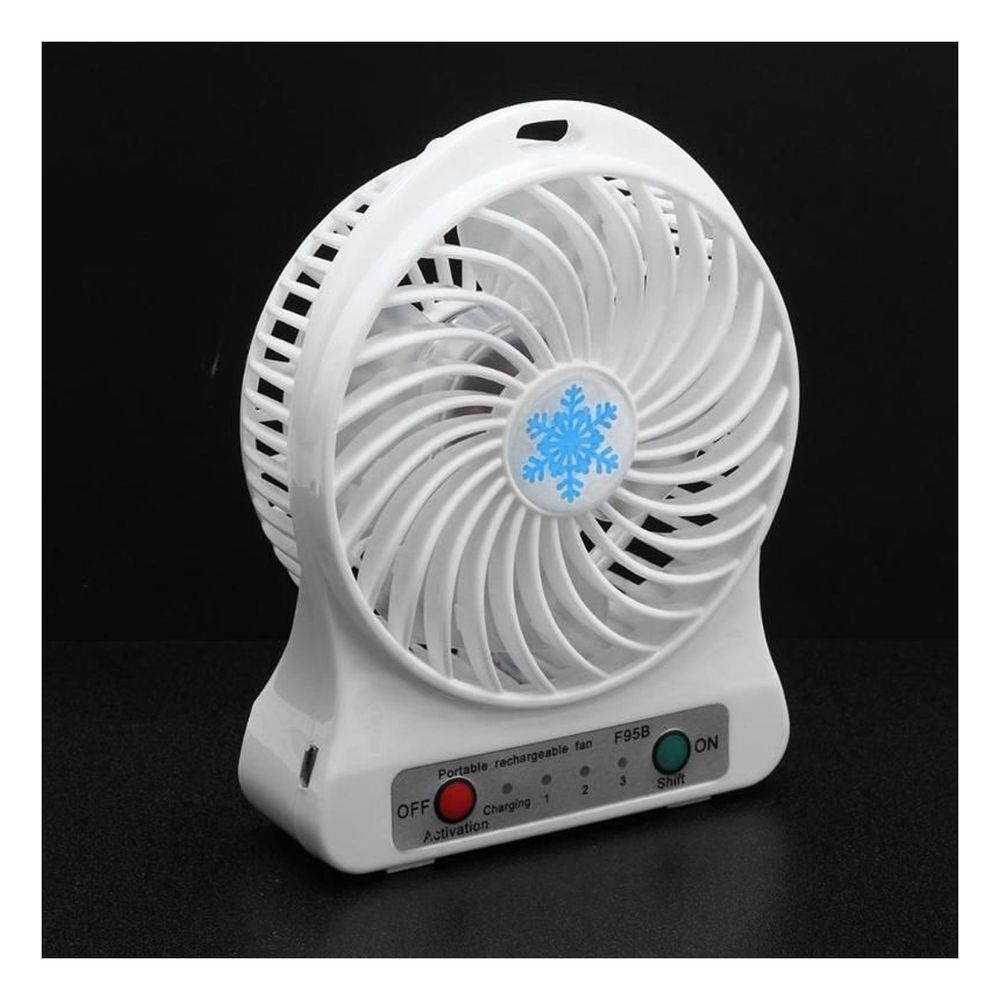 Ventilador Liviano Recargable de 3 Velocidades Tono Blanco Ventilador Liviano Recargable de 3 Velocidades Tono Blanco