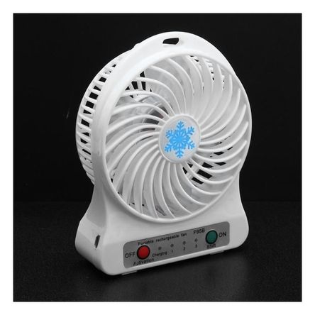 Ventilador Liviano Recargable de 3 Velocidades Tono Blanco Ventilador Liviano Recargable de 3 Velocidades Tono Blanco