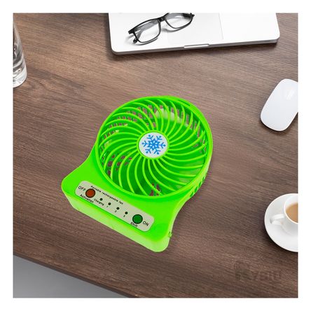 Mini Ventilador de 3 Velocidades en Verde Y+Papel de Regalo Mini Ventilador de 3 Velocidades en Verde Y+Papel de Regalo