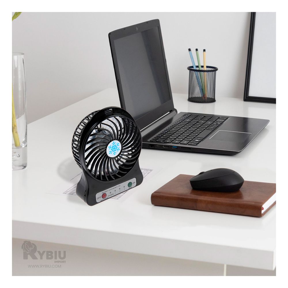 Ventilador Diseño Refrescante de Negro Y+Stickers Ventilador Diseño Refrescante de Negro Y+Stickers