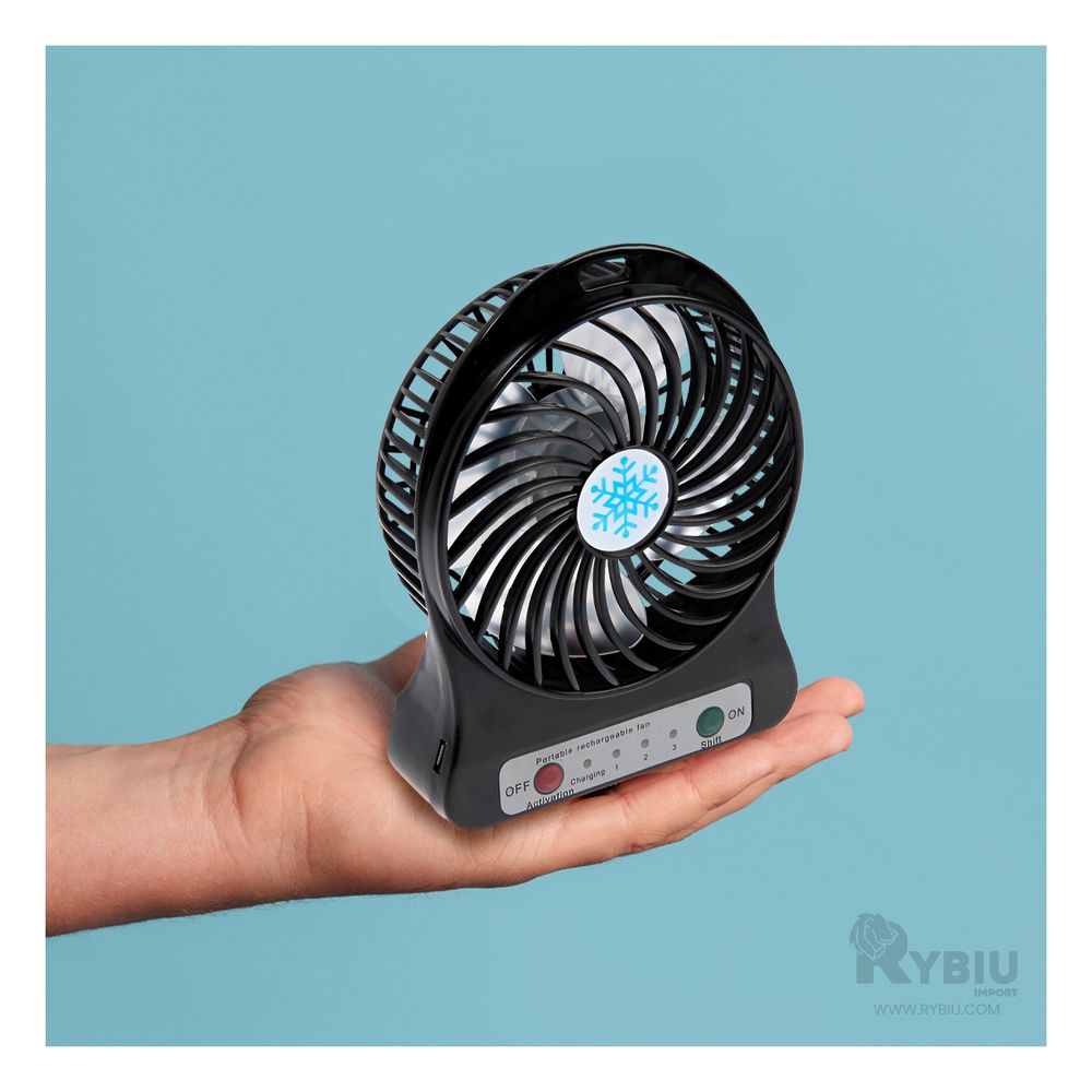 Ventilador Mini Recargable Funcionamiento Silencioso Negro Ventilador Mini Recargable Funcionamiento Silencioso Negro