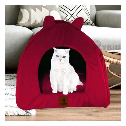 Cama Cerrada Forma de Iglu Talla M en Guinda Y+Stickers
