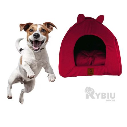 Cama para Mascota en Iglu Talla M Guinda Y+Papel de Regalo Cama para Mascota en Iglu Talla M Guinda Y+Papel de Regalo