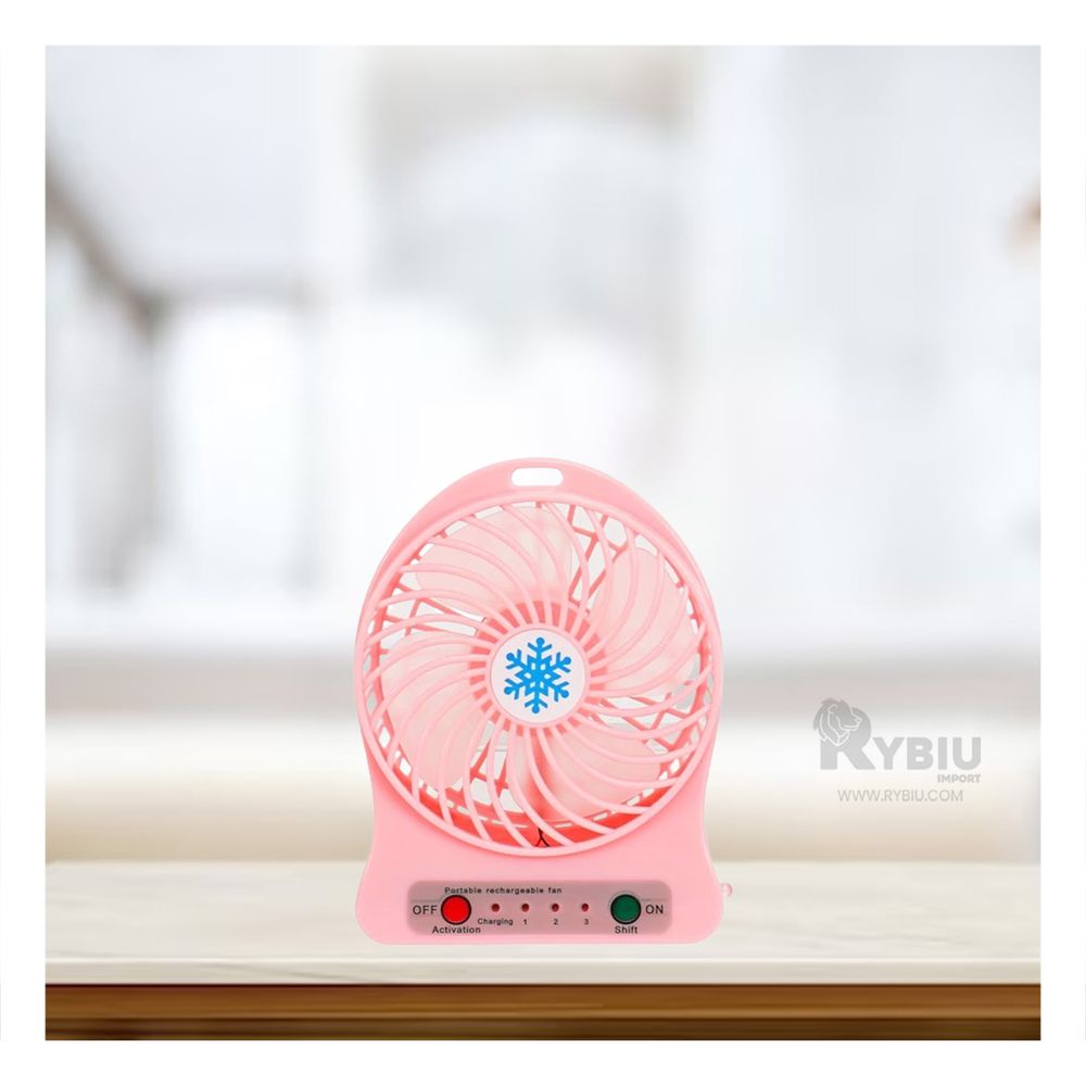 Mini Ventilador Recargable en Rosado Y+Papel de Regalo Mini Ventilador Recargable en Rosado Y+Papel de Regalo