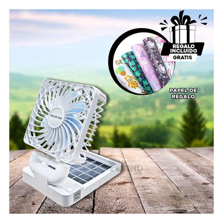 Ventilador Bonito Recargable en Blanco Y+Papel de Regalo Ventilador Bonito Recargable en Blanco Y+Papel de Regalo