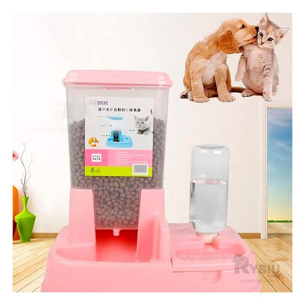 Dispensador de Raciones Automatico de Color Rosado