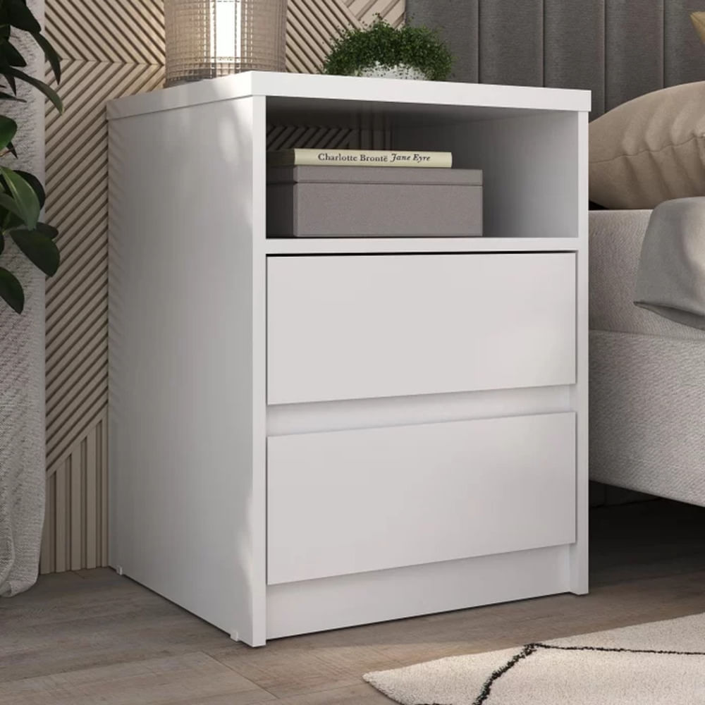 Velador Moderno Minase Blanco R&R MUEBLES